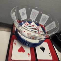 6 pc Playing Cards Theme Dish-Ware PLS READ DESCRIPTION BELOW 👇