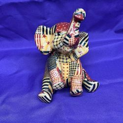 Elephant Figurine American Flag Porcelain Stars Stripes Patriotic USA