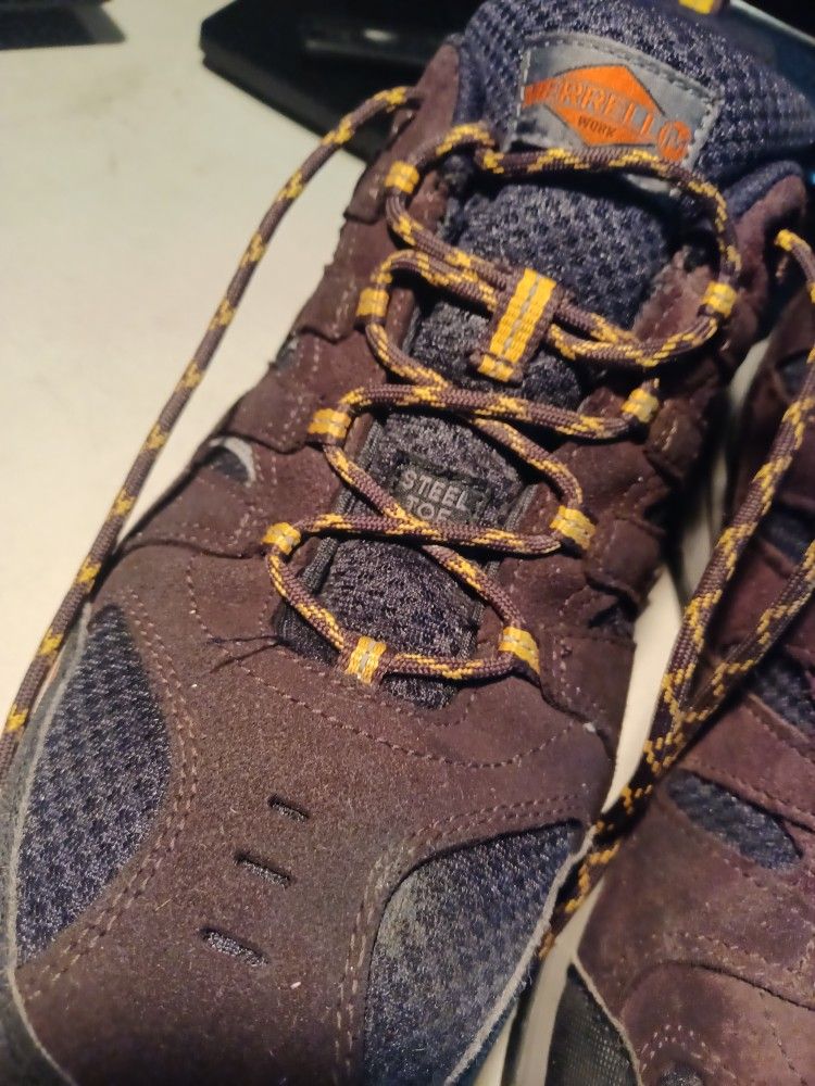 Merrell Mens Steel Toe Work Boots Size 13