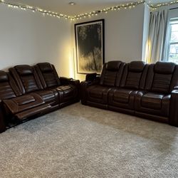 LUXURY Ashley Boyington Power Reclining Theater Sofas - HEATED & MASSAGE - Set of 2