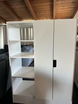 White Wardrobe with open shelving