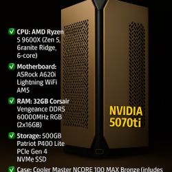 Custom Gaming PC / Workstation PC - 5070ti, Ryzen 9600X, 32GB RAM, NCORE 100 MAX