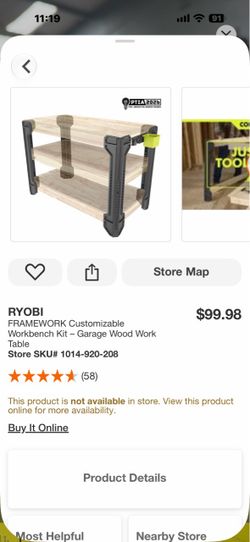 RYOBI FRAMEWORK Customizable Workbench Kit – Garage Wood Work Table