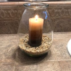 Thick Glass Hurricane Candle 