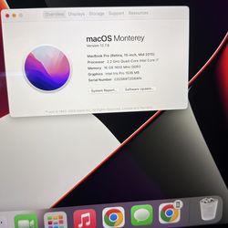 MacBook Pro 2015 ‘ 15 Screen.