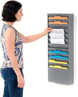 Global Industrial Steel Medical Chart Hanging Wall File Holder (New In Box)
