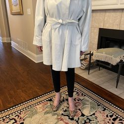 David 2 White leather Coat 