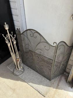 Fireplace Grate And Tools