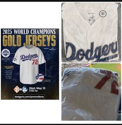 Los Angeles Dodgers 2025 World Series Gold Jersey Miguel Rojas SGA Size M