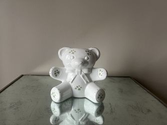 Vintage Irish Teddy Bear Bank With I Shamrocks 