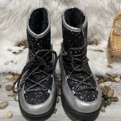 Gbg guess los angeles aytalan black muti texture women boots sizs 10 M