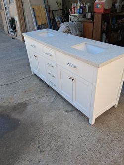 Two sink bathroom cabinet