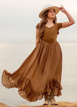 New Joyfolie kids KAMEA DRESS IN TARNISHED GOLD
