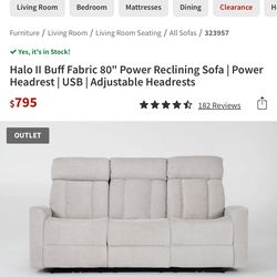Living Spaces Halo II Power Reclining Sofa - Like New!