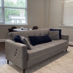 Compact Gray Sleeper Couch – Made in Turkey, Firm & Comfortable