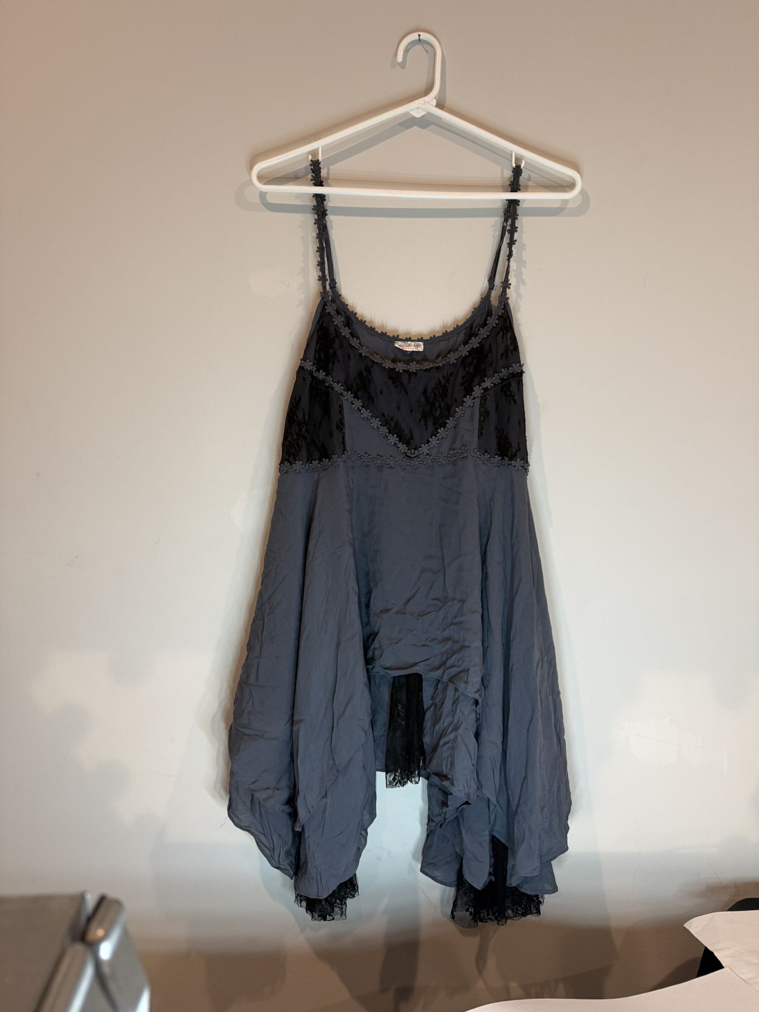 Free People Intimately Slip Dress SP Gray Pieced Lace ASO TV Elena Gilbert  Y2K