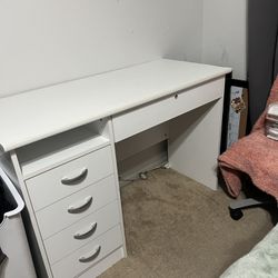 white desk/ vanity