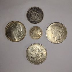 FOR VINTAGE ART NOVELTY COLLECTION US 5TH. SILVER PLATED COINS ** 