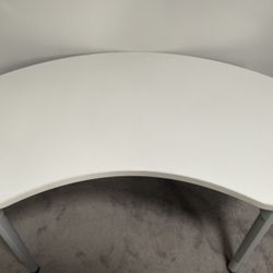 Nice White Desk Oval Shape 