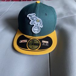 Oakland Athletics MLB Green Gold New Era 59Fifty Elephant Logo Fitted Hat