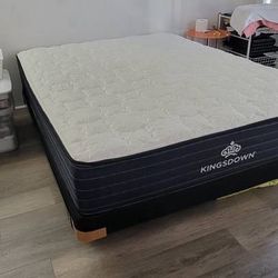 Kingsdown Queen Mattress, Boxspring, & Frame! 