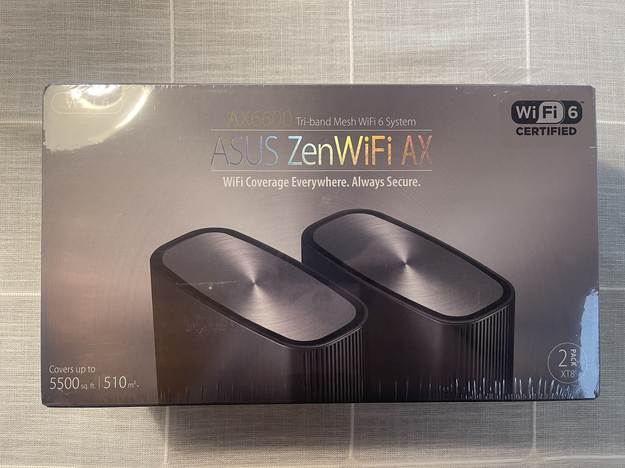 ASUS ZenWiFi AX6600 (XT8) Tri-Band Mesh WiFi 6 System – 2 Pack, Brand New Sealed