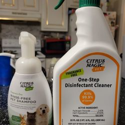 Rinse Free Pet Shampoo And Citric Magic Disinfectant 