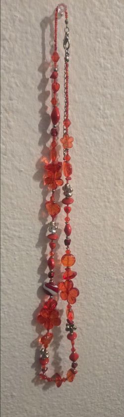 Red  Beaded Necklace