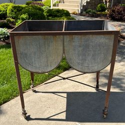 Vintage Galvanized Double Basin Washtub