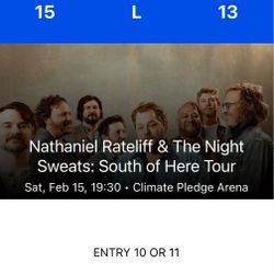 Nathaniel Rateliff Feb 15th, Two Tickets 