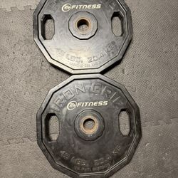 2 Olympic 45lb Iron Grip Plate Weights