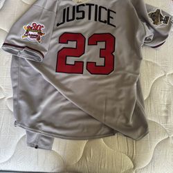 Braves Throwback Jersey David Justice XL