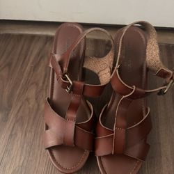American Eagle Outfitters Brown Leather Sandals