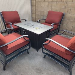 Patio Conversation Set With Fire Pit Table 