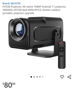 HY320 Projector, 4K native 1080P Android 11