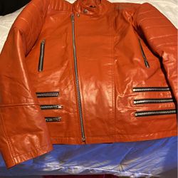 Burnt Orange Leather Jacket