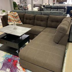 New Large Chocolate Brown Sectional. Ottoman Optional. Can Deliver