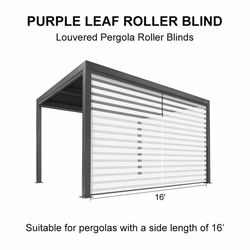 New PURPLE LEAF 16’ Blind Louvered Pergola Accessories 16 Ft Side Adjustable Shade Privacy Shade Sun Side Shade for 16' Side Wind Block, UV Resistant