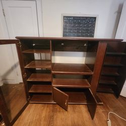 Used - Good Condition Dark Wood Entertainment Center 