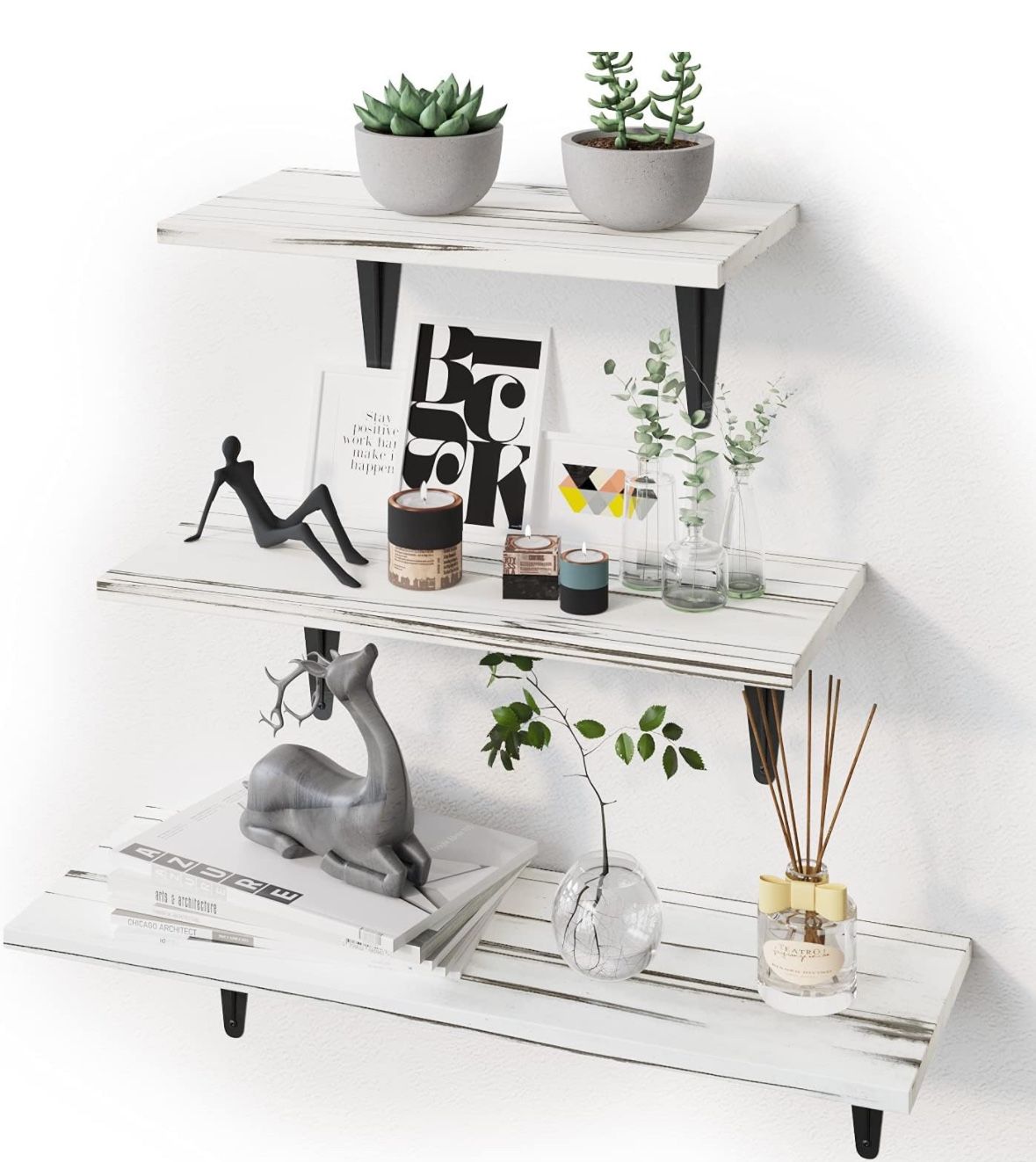 NEW Set of 3 Wall Mounted Floating Shelves