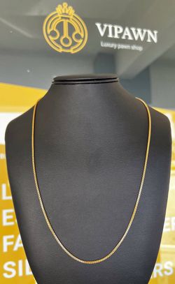 18k yellow solid gold box chain 28 inches necklace 12 grams