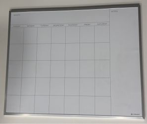 U Brands® Magnetic Dry-Erase White Calendar Whiteboard, 16" x 20", Aluminum Frame With Silver Finish