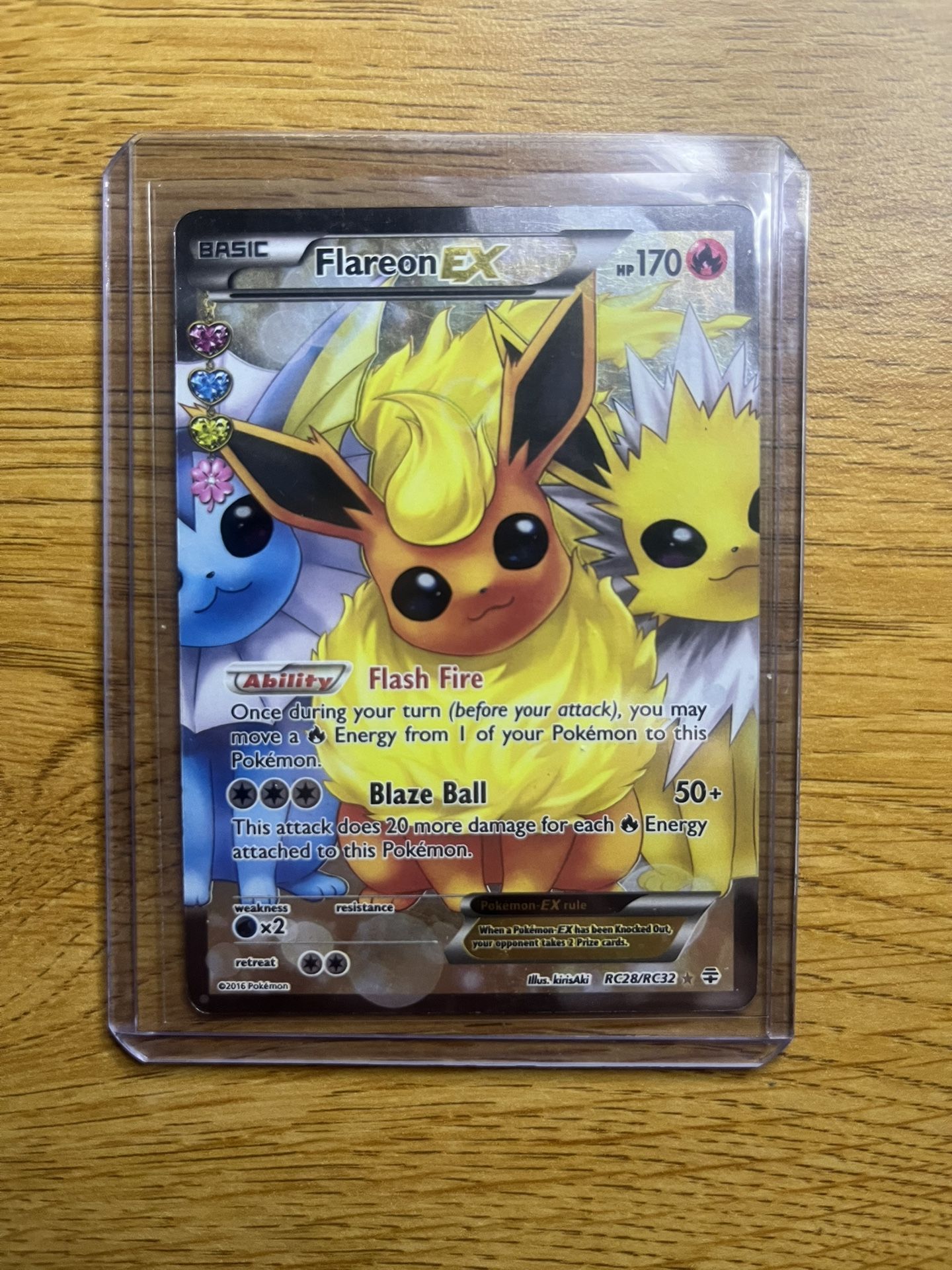 Pokemon TCG Generations: Radiant Collection Flareon EX RC28/RC32 Full Art Ultra Rare Card