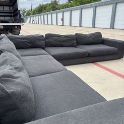 Oversized Charcoal Grey Cindy Crawford Sectional Delivery Available 🚚