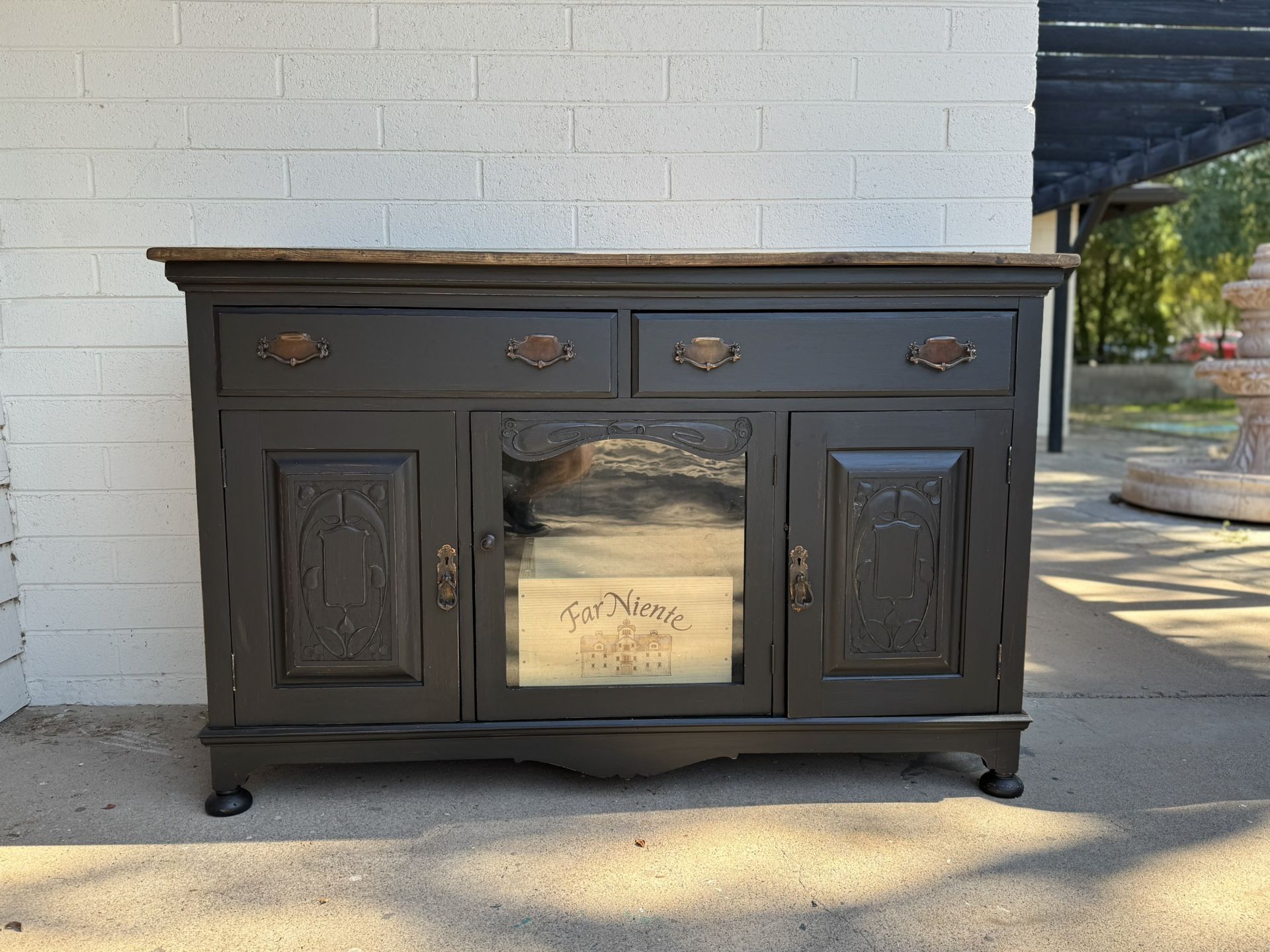 Black Vintage Buffet Or Dresser