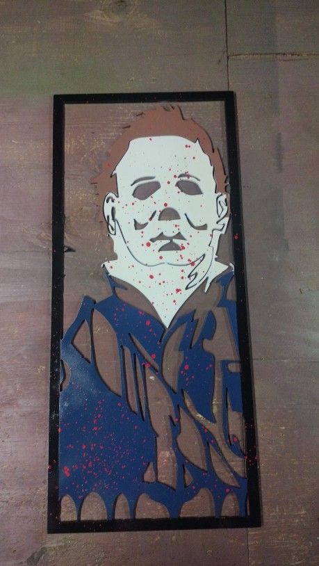 Micheal Myers 3/16" Metal (Plasma Cut And Spray Painted) By Me