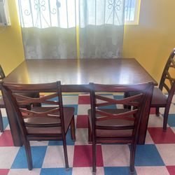Wooden Table With 6 Chairs