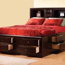 Brand New Cappuccino Storage Bookcase Bed