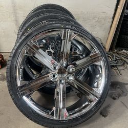 26 Inch 26s 26” Chrome Wheels Rims Tires