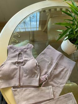 Ribbed Activewear Set Crop Top and Leggings